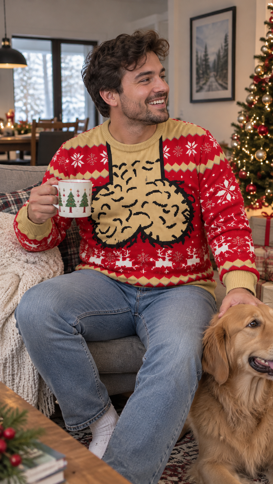 Christmas sweater lifestyle photo